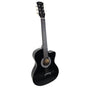 Karrera 38in Acoustic Guitar with Pick Guard Steel String Bag - Black