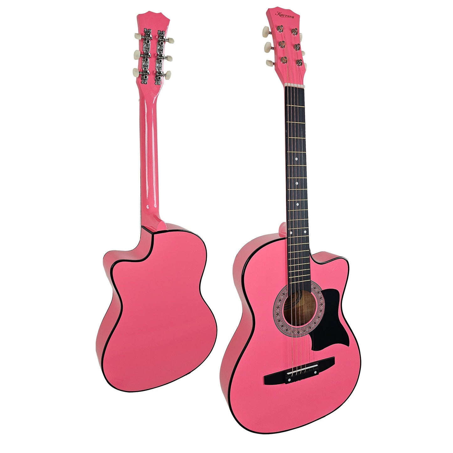 38in Cutaway Acoustic Guitar with guitar bag - Pink