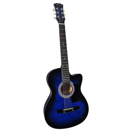 38in Cutaway Acoustic Guitar with guitar bag - Blue Burst