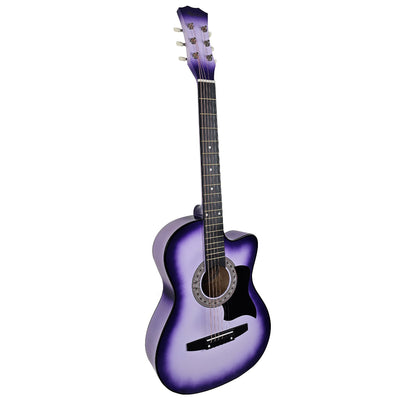 38in Cutaway Acoustic Guitar with guitar bag - Purple Burst