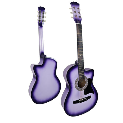 38in Cutaway Acoustic Guitar with guitar bag - Purple Burst