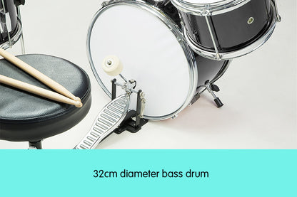 Children's 4pc Drum Kit - Black