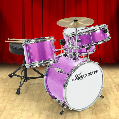 Karrera Childrens 4pc Drum Kit - Purple