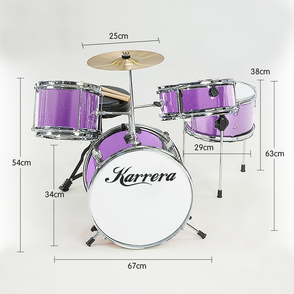 Karrera Childrens 4pc Drum Kit - Purple