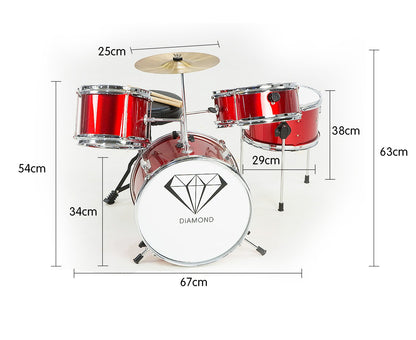 Children's 4pc Drum Kit - Red