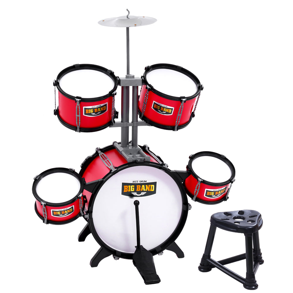 Kids 7 Drum Set Junior Drums Kit Musical  Toys Childrens Mini Big Band