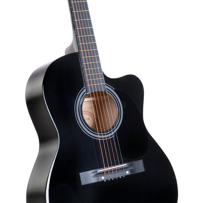 Karrera Acoustic Cutaway 40in Guitar - Black