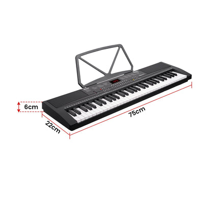 Karrera 61-Key Electronic Piano Keyboard 75cm - Black