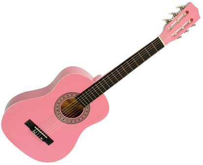 Childrens Guitar Karrera 34in Acoustic Wooden - Pink